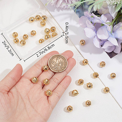 Beebeecraft 32Pcs 4 Style Alloy Hollow Beads PALLOY-BBC0001-06-1