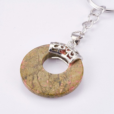 Natural Unakite Keychain KEYC-P041-D20-1