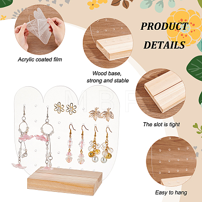 Transparent Acrylic Earring Diaplay Stands EDIS-WH0029-80C-1
