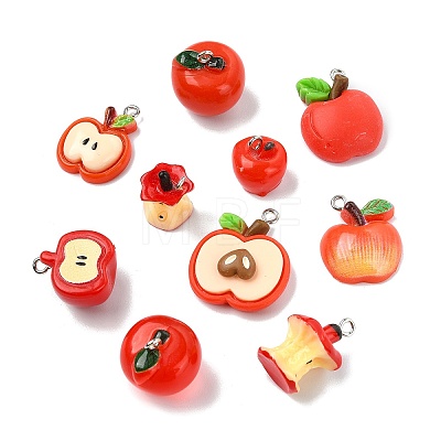 10Pcs Opaque & Transparent Resin Pendants CRES-CJC0011-007P-1