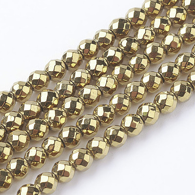 Non-Magnetic Synthetic Hematite Beads Strands G-G092-3mm-1-1