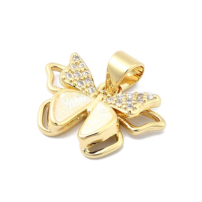 Brass Micro Pave Clear Cubic Zirconia Pendants KK-A221-16B-G-1
