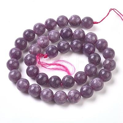 Natural Lepidolite/Purple Mica Stone Beads Strands G-L535-01-10mm-1