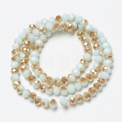 Electroplate Opaque Solid Color Glass Beads Strands EGLA-A034-P4mm-K09-1