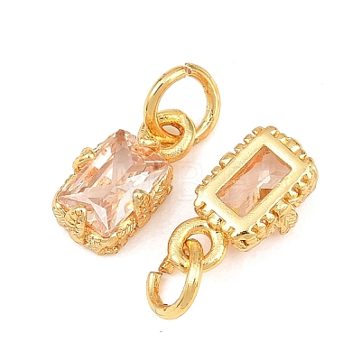 Brass Pave Cubic Zirconia Charms KK-K340-50G-06-1