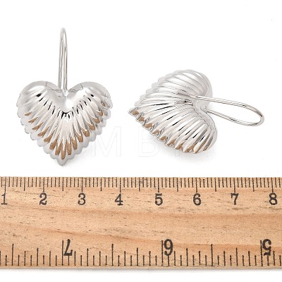 Textured Heart Brass Dangle Earrings EJEW-B132-04P-1