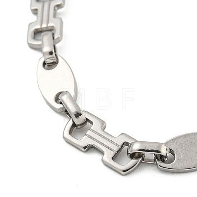 304 Stainless Steel Dumbbell & Oval Link Chains Bracelets for Men & Women BJEW-D042-11P-1