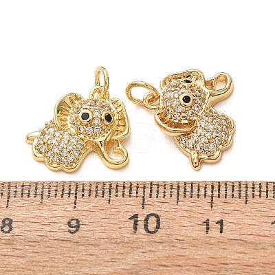 Brass Micro Pave Black Cubic Zirconia Pendants CU-E003-18G-26-1
