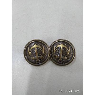 1-Hole Brass Shank Buttons X-BUTT-WH0001-06-25mm-1