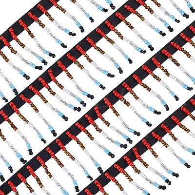 2Yards Polyester & Glass Beaded Trim for Dance Costumes OCOR-PH0036-54-1