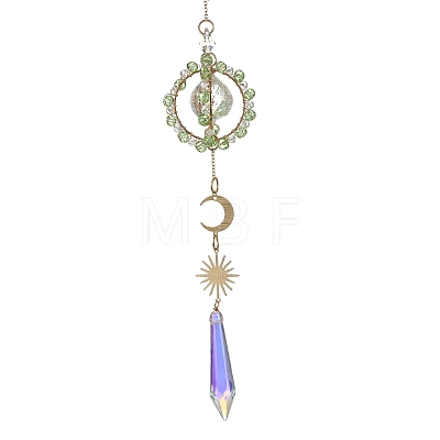 Sun Moon Ring Brass Suncatcher HJEW-JM05002-1