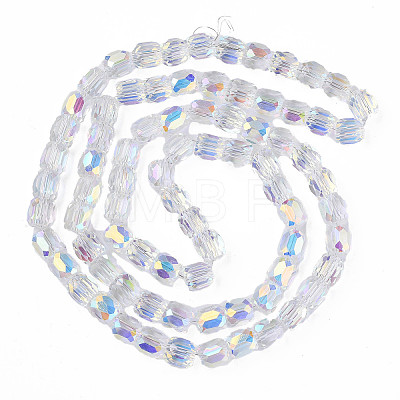 Electroplate Transparent Glass Beads Strands X-EGLA-N002-32-C03-1