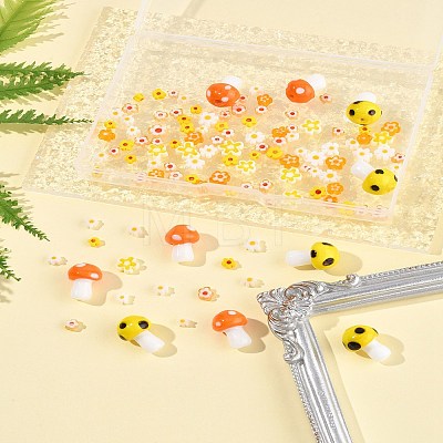 156Pcs 10 Styles Handmade Millefiori Glass Beads LAMP-FS0001-32-1