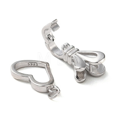 Rhodium Plated 925 Sterling Silver Fold Over Clasps STER-D005-07P-1