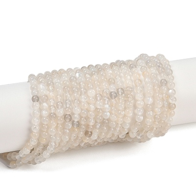Natural White Moonstone Bead Strands G-G970-37-4mm-1