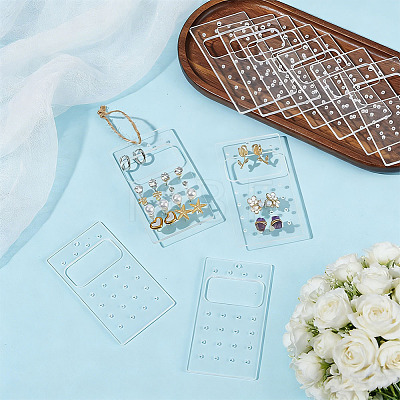 Acrylic Stud Earring Organizer Display Cards CDIS-WH0020-40B-03-1