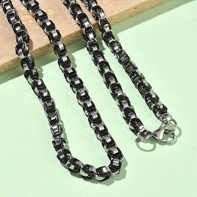 201 Stainless Steel Box Chain Necklaces & Chain Bracelets SJEW-G087-04P-1