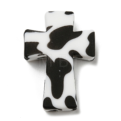 Cross with Cow Silicone Focal Beads SIL-G006-02D-1
