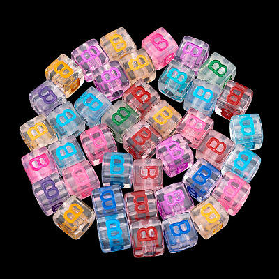 50Pcs Acrylic European Beads MACR-TADJ0001-13B-1