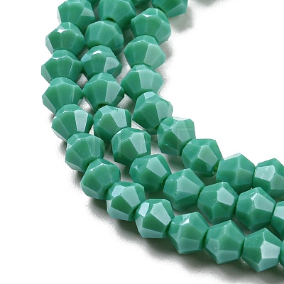 Opaque Solid Color Electroplate Glass Beads Strands GLAA-F029-P4mm-C07-1