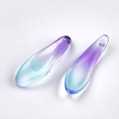 Spray Painted Glass Pendants X-GGLA-S043-01B-1