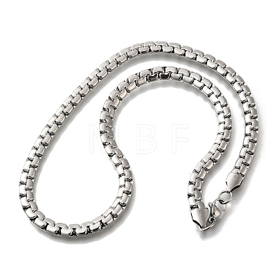 201 Stainless Steel Box Chain Necklaces for Men STAS-V011-01B-P-1-1