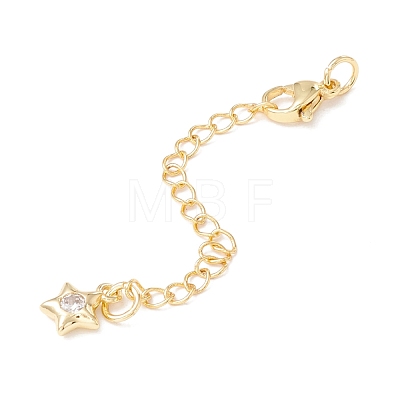 Brass Micro Pave Cubic Zirconia Chain Extender KK-C238-02G-1