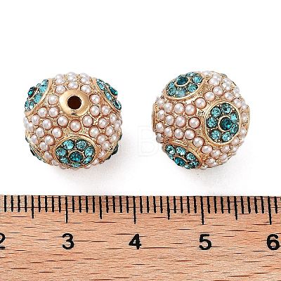 Golden Plated Alloy Rhinestone Beads FIND-E046-14G-02-1