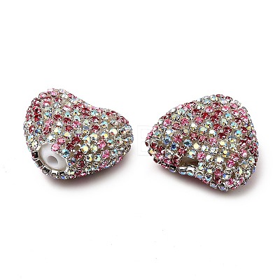 Sparkling Acrylic Heart Beads with Rhinestone Embellishment LS-OACR-NH0001-02B-02-1