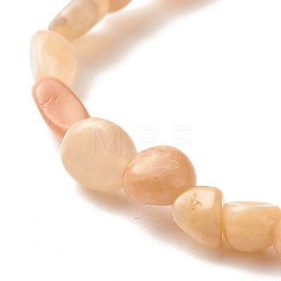 Natural Sunstone Beads Stretch Bracelet for Kids BJEW-JB07031-09-1