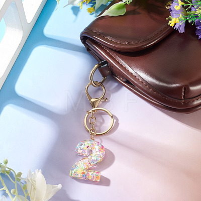 Number 2 Transparent Resin Keychains KEYC-TADJ0001-10B-1