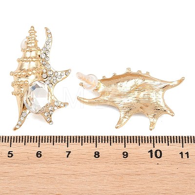 Alloy Rhinestone Stud Earrings EJEW-Z172-02G-02-1