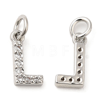 Brass Micro Pave Grade AAA Cubic Zirconia Charms ZIRC-P067-11P-L-NR-1