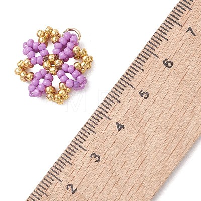 Glass Seed Beaded Pendants PALLOY-MZ01267-05-1