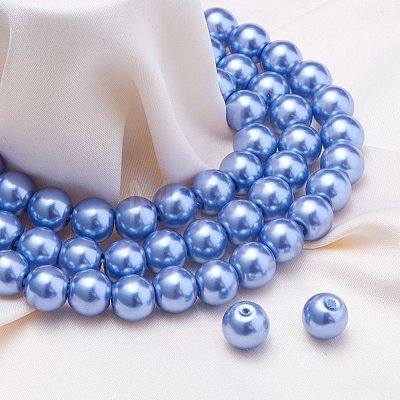 BENECREAT Eco-Friendly Dyed Glass Pearl Round Beads HY-BC0001-8mm-RB015-1