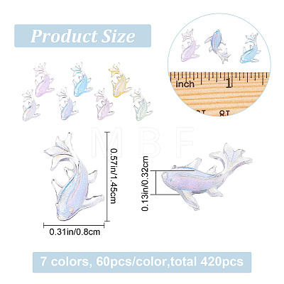 420Pcs 7 Colors Glitter Powder Resin Cabochons MRMJ-CP0001-04-1