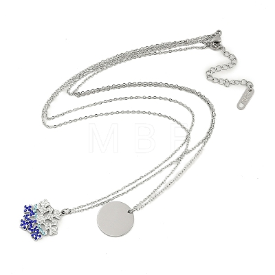 304 Stainless Steel Double Layered Necklaces NJEW-P320-14G-01-1