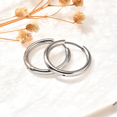 304 Stainless Steel Hoop Earrings for Women EJEW-M068-15E-P-1