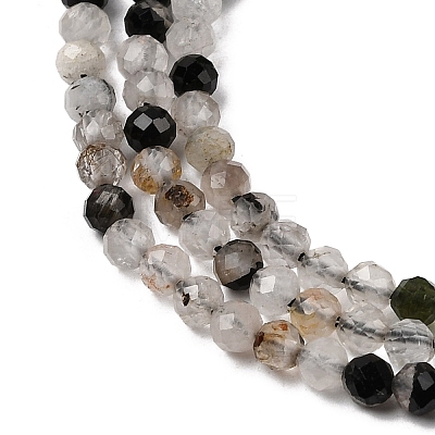 Natural Tourmalinated Quartz Beads Strands G-A318-A03-3mm-01-1