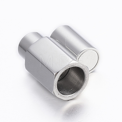 Tarnish Resistant Smooth 304 Stainless Steel Magnetic Clasps with Glue-in Ends STAS-H402-63P-5mm-1