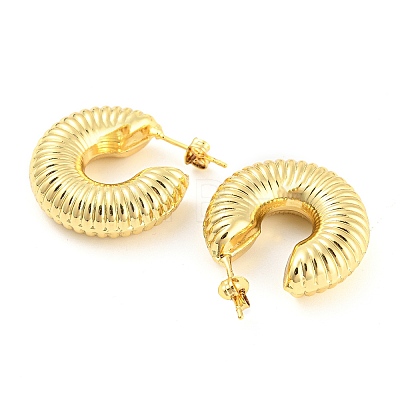 Rack Plating Brass Donut Stud Earrings EJEW-K245-34G-1