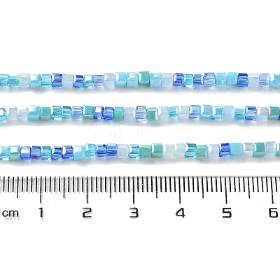 Gradient Color Electroplate Glass Bead Strands GLAA-E042-05-B07-1