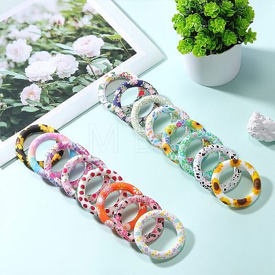 5Pcs Ring Food Grade Eco-Friendly Silicone Beads JX893I-1