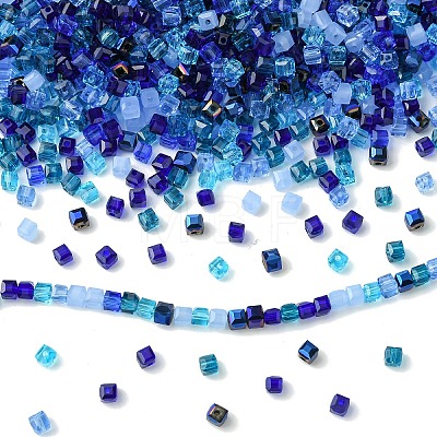 500Pcs Cube Glass Beads GLAA-YWC0005-01G-1