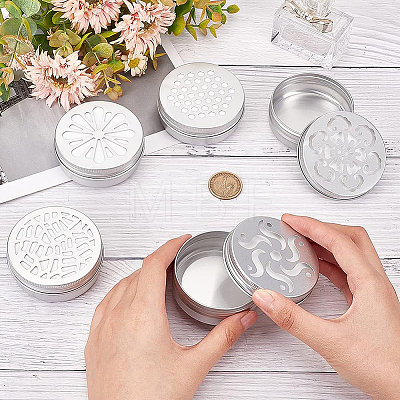 15Pcs 5 Style 60ML Aluminium Shallow Round Candle Tins AJEW-BC0003-61B-1