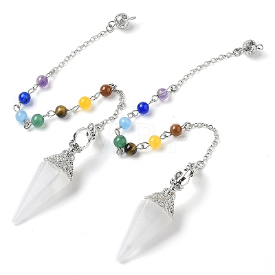 Natural Quartz Crystal Hexagonal Pointed Dowsing Pendulums G-P552-05P-02-1