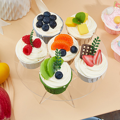 Acrylic Round Dessert Display Easels ODIS-WH0079-009-1