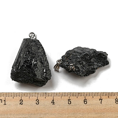 Natural Black Tourmaline Pendants G-F739-01P-1