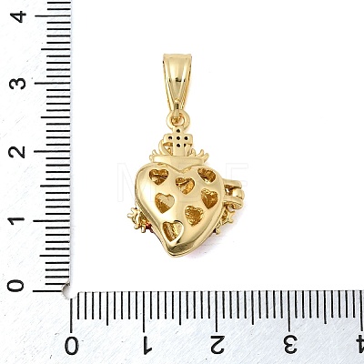 Brass Micro Pave Cubic Zirconia Locket Pendants KK-H267-027G-01-1
