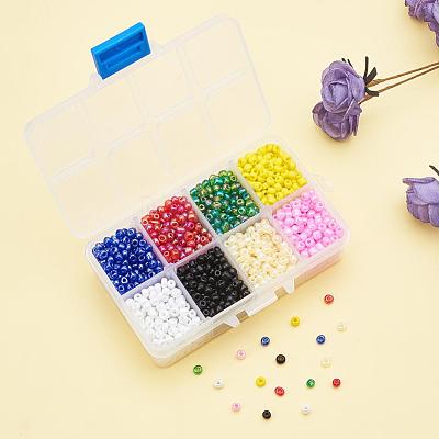 1 Box 6/0 Glass Seed Beads Round  Loose Spacer Beads SEED-X0050-4mm-07-1